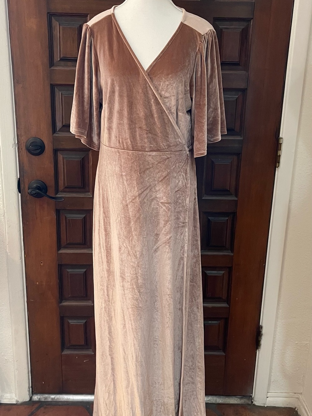 Baltic Born Blush Velvet Wrap Maxi Dress Size 1XL